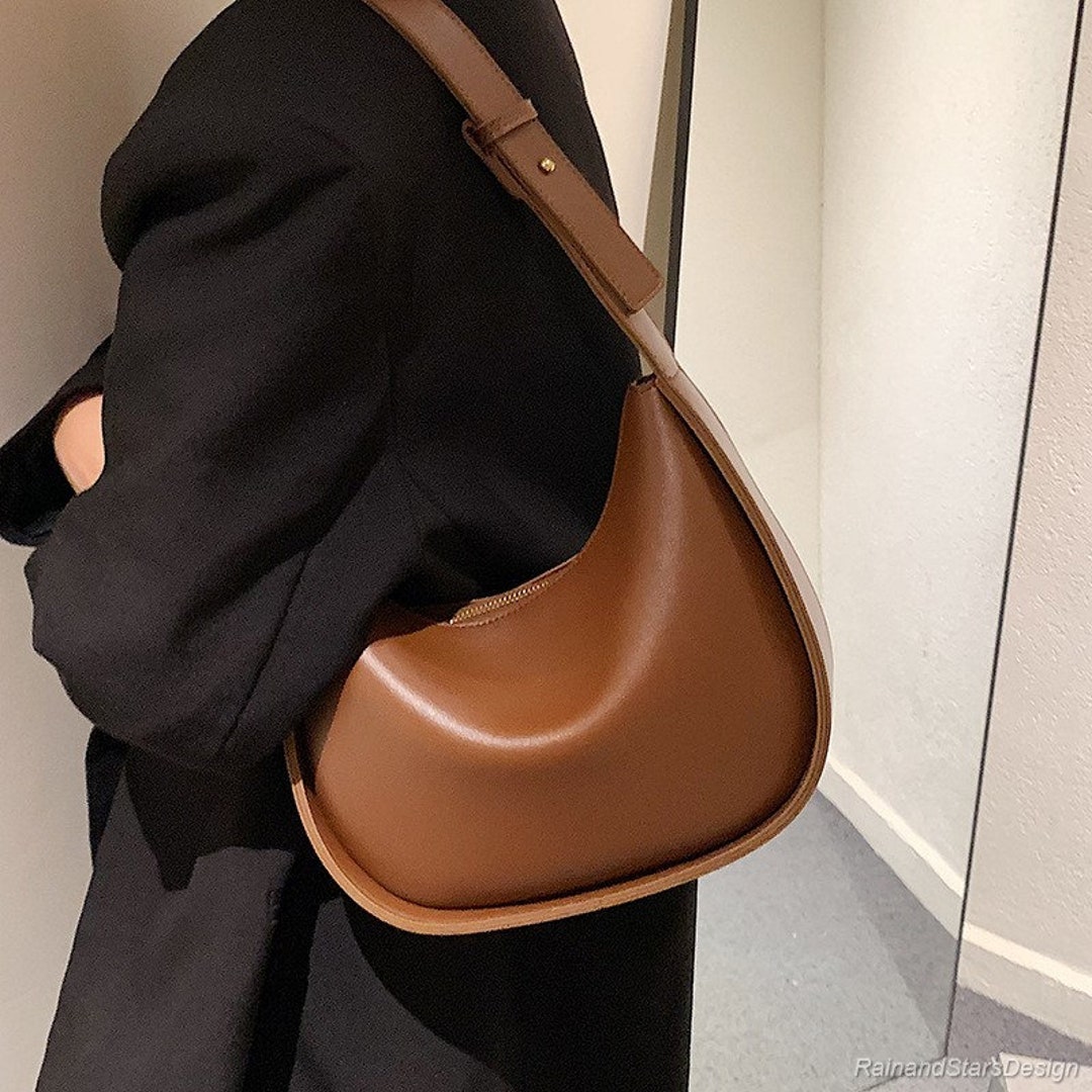 Crescent Moon Bag Leather Shoulder Bag Underarm Bag - Etsy Canada