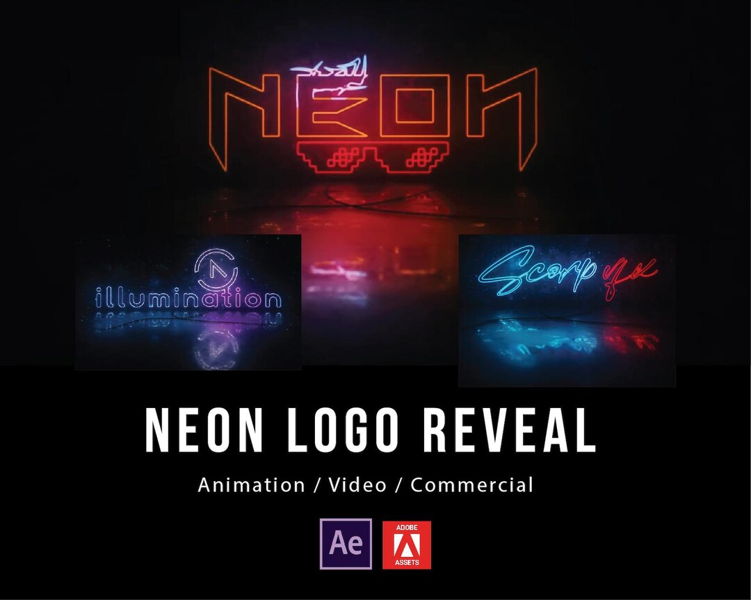 Neon Logo Reveal After Effects Template | Cyberpunk Intro Animation - Etsy