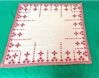 Tovaglia quadrata vintage a punto croce