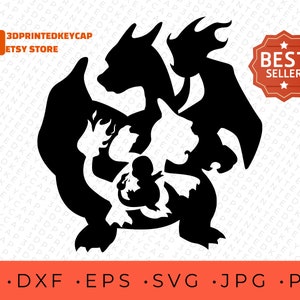 Charmender Evolutions SVG File | Pokemon Cricut Vector | Charmender DIY | PNG Image T-Shirt | Cut File For Cricut Silhouette