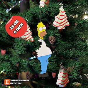 Homer Simpson Christmas Ornament | Unique 3D Printed Tree Decoration | Quirky Ornament | Christmas Gift | Funny Xmas Topper | Simpson Bauble