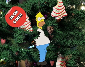 Homer Simpson Christmas Ornament: 3D Printed Funny Xmas Bauble
