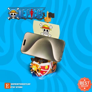 Thousand Sunny Phone Holder | One Piece Gift | iPhone Holder | Unique Desk Decor | Luffy Ship | Ship Phone Stand | Pirate Anime Figure