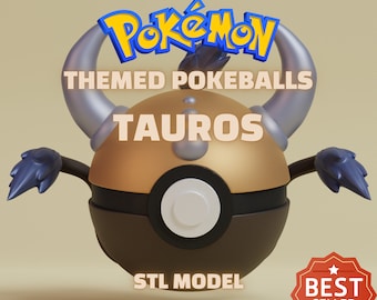 Tauros Pokeball 3D Model STL File Pack