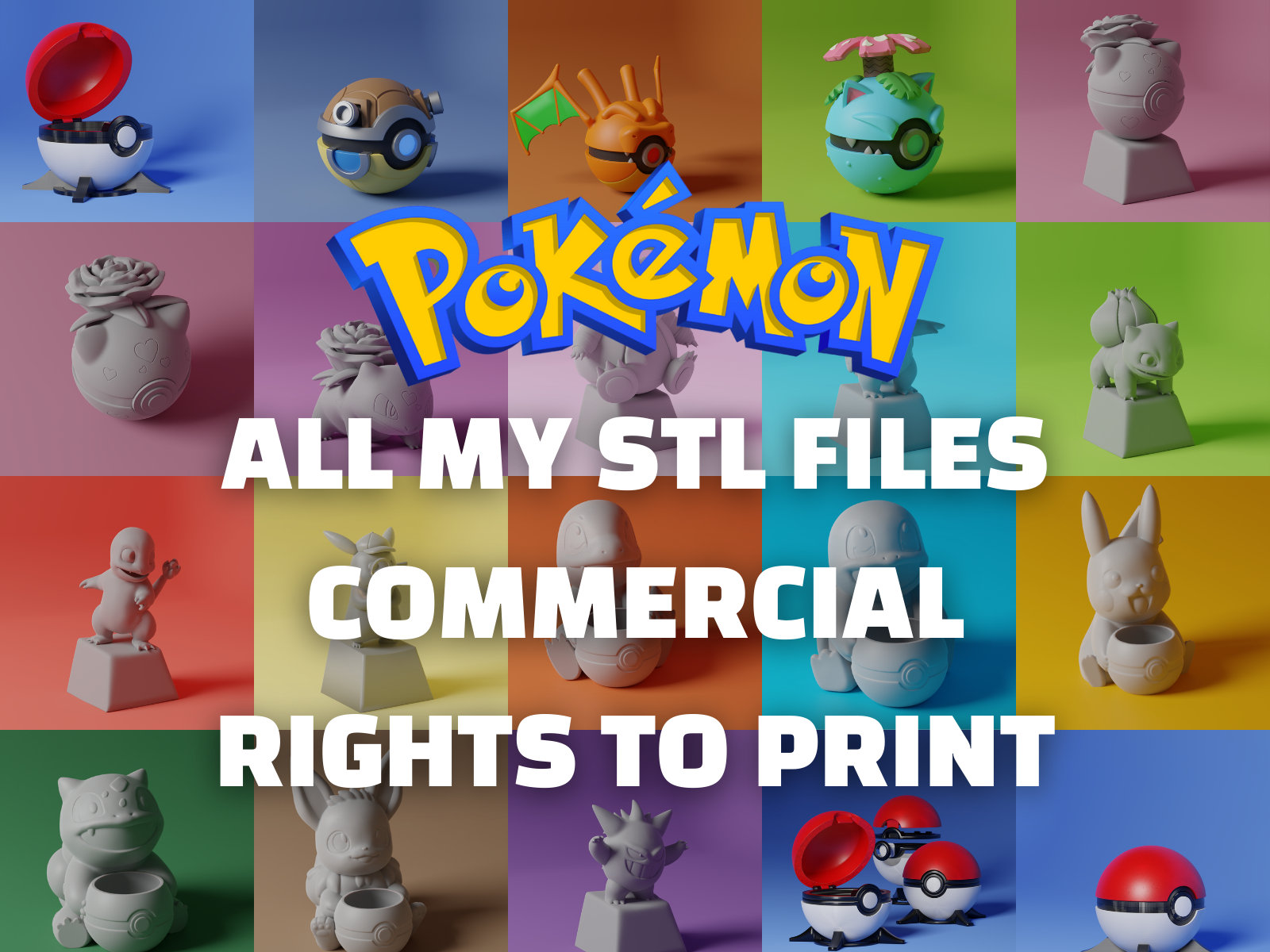 STL file Pokemon - All Eeveelutions 🐉・3D printer model to