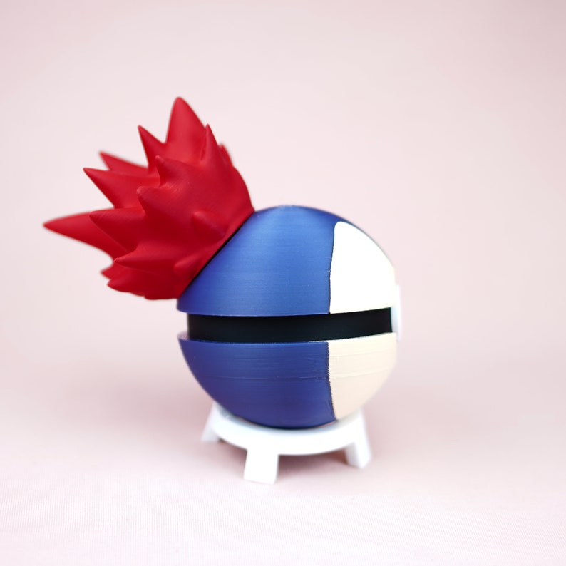 Pokebola Cyndaquill impresa en 3D / Pokebola temática de Pokémon impresa en 3D / Pokémon impreso en 3D / Impresión 3D de Pokémon / imagen 4