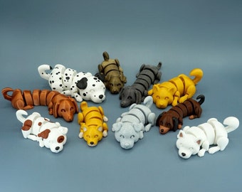 Articulated Lazy Dog: 3D Printed Fidget Toy, Dog Lover Gift