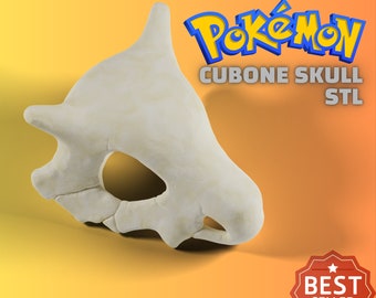 Cubone Skull Pokemon 3D Print STL | Halloween Cubone 3D STL File Pack | Pokemon Files For 3D Printers | 3D Print Halloween Cubone Models