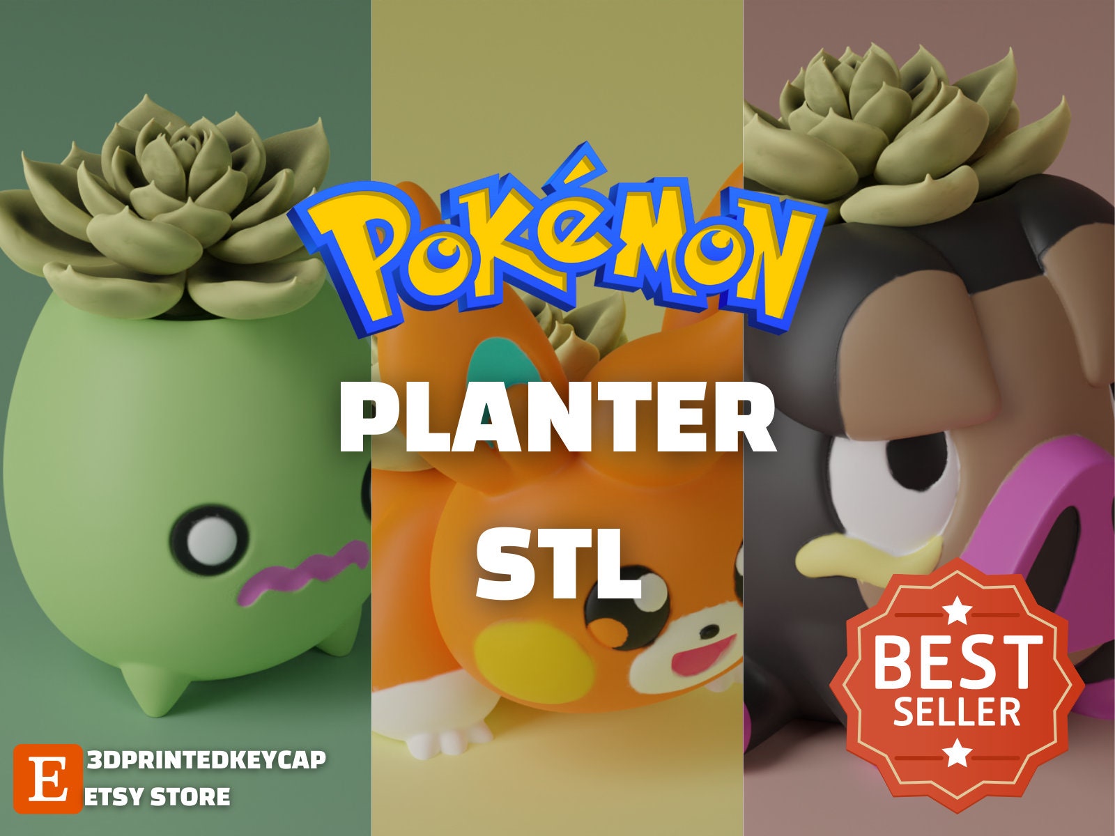 Pokemon Planter 3D STL File Pack | Pokemon Files for 3D Printers | 3D Print  Smoliv, Pawmi, Lechonk Models | Flower Pot 3D Model Bundle - Etsy