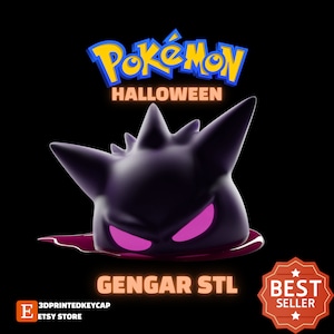 Gengar Watching Pokemon 3D STL File Pack | Arquivos Pokemon para impressoras 3D | Modelos Gengar de impressão 3D | Arquivos STL Pokemon Halloween