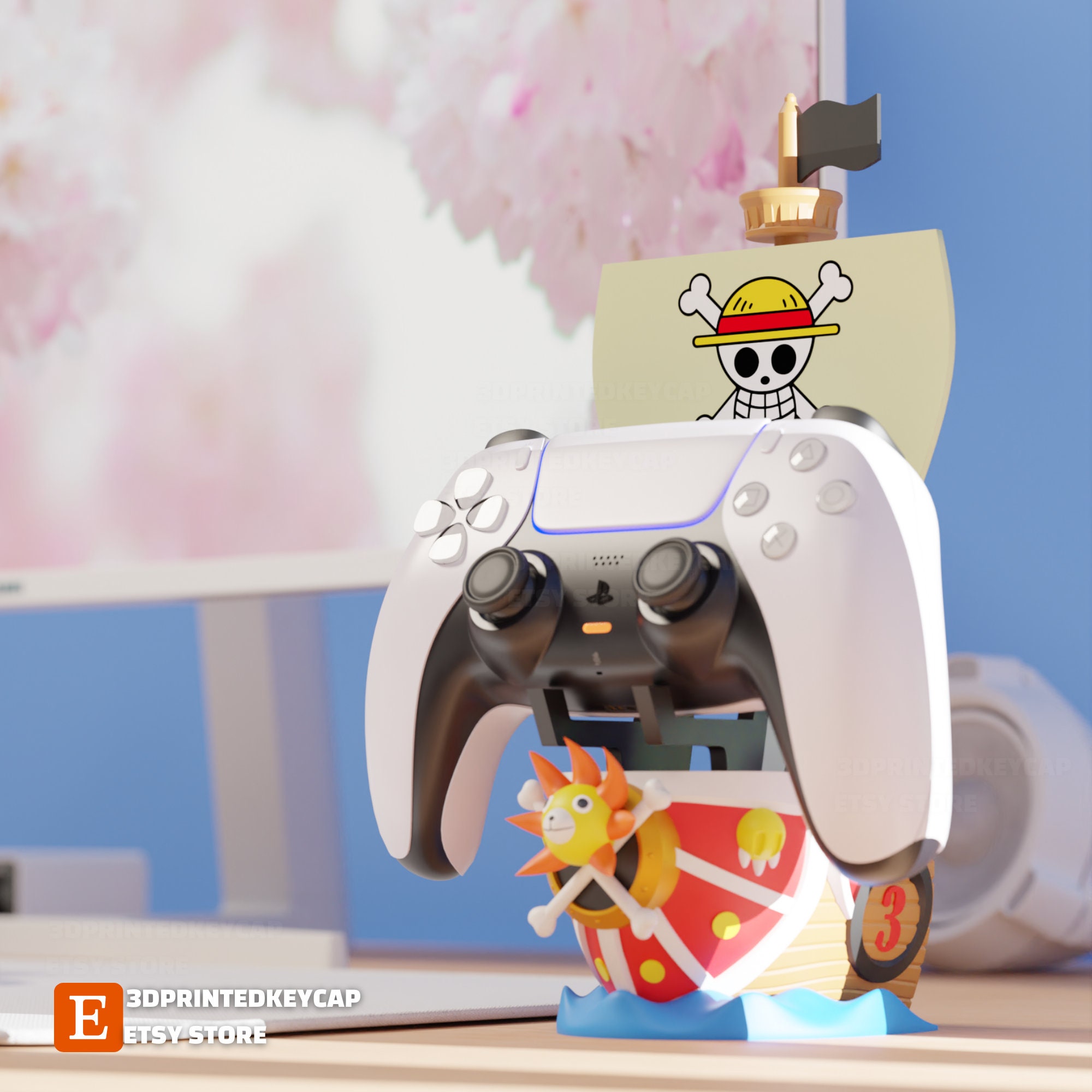 Thousand Sunny Ship Controller Holder: One Piece Anime Desk Decor 