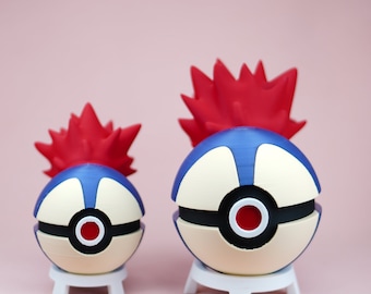 Cyndaquill Pokeball 3D Printed | Pokemon Themed Pokeball 3D Print | 3D Printed Pokemon | Pokemon 3D Print |
