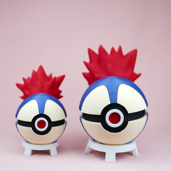 Cyndaquill Pokeball 3D Printed | Pokemon Themed Pokeball 3D Print | 3D Printed Pokemon | Pokemon 3D Print |