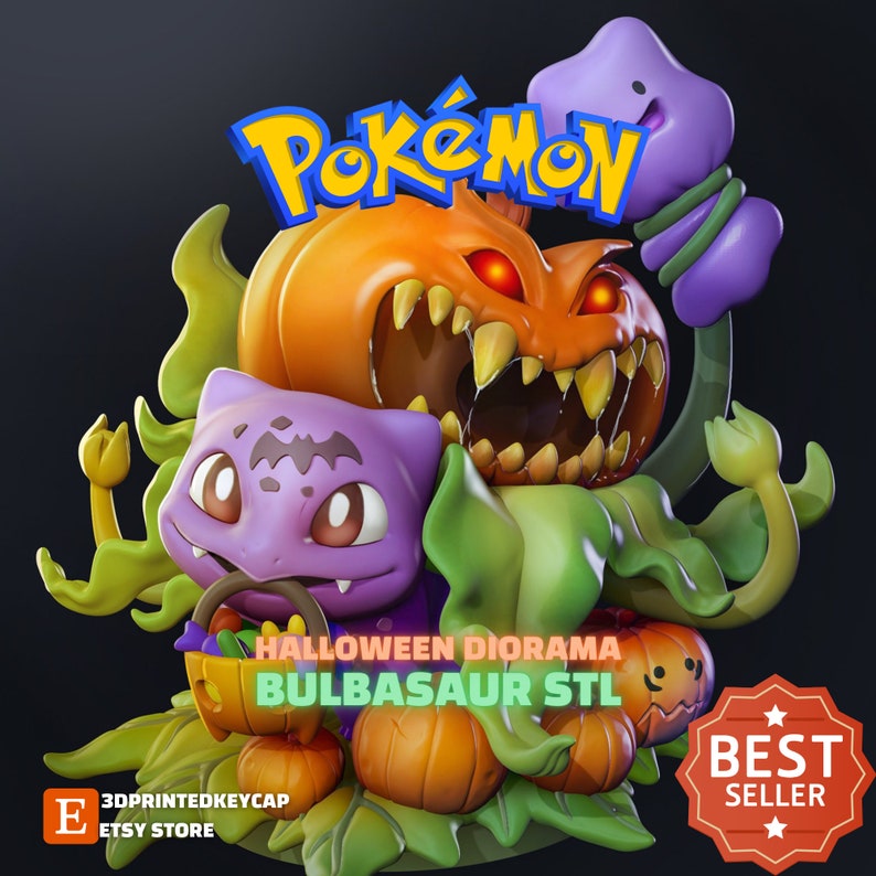 Halloween Pokemon Bulbasaur Diorama 3D STL File Pack | Pokemon Files ...