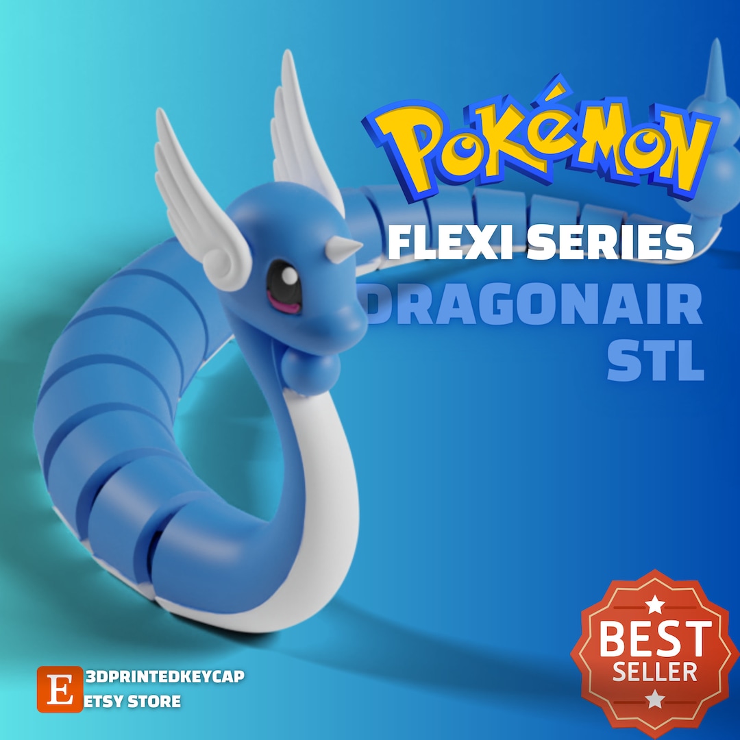 Flexi シリーズ Dragonair STL ファイル | ポケモン関節式 Dragonair