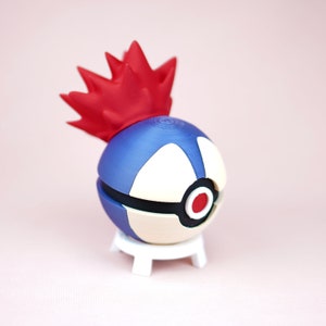 Pokebola Cyndaquill impresa en 3D / Pokebola temática de Pokémon impresa en 3D / Pokémon impreso en 3D / Impresión 3D de Pokémon / imagen 2
