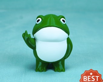 3D Printed Rebel Frog: Middle Finger Attitude - Statement Decor