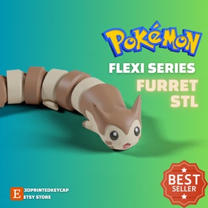 Flexi Series Furret STL-bestand | Pokemon gelede vacht 3D STL-bestanden | Pokemon-bestanden voor 3D-printers |