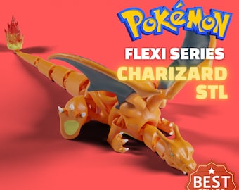 Flexi Series Charizard STL File | Pokemon Articulated Charizard 3D STL Files | Pokemon Files For 3D Printers |