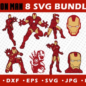 Iron Man Bundle SVG File | Iron-Man Cricut Vector | iron-man DIY | PNG Image T-Shirt | Cut File For Cricut Silhouette