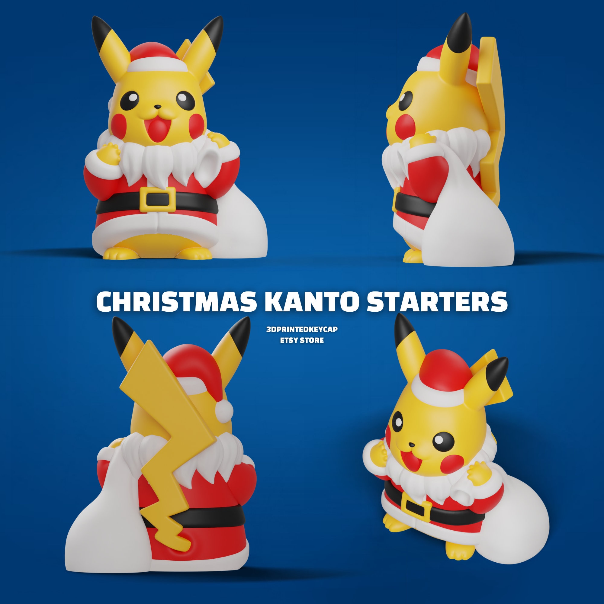 Christmas Pokemon Starters 3D STL File Pack | Pokemon Files for 3D