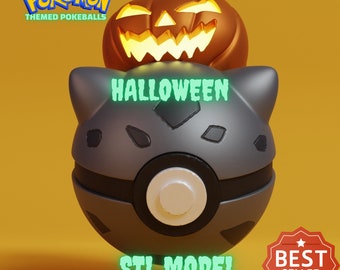 Halloween Bulbasaur Pokeball 3D Model STL File
