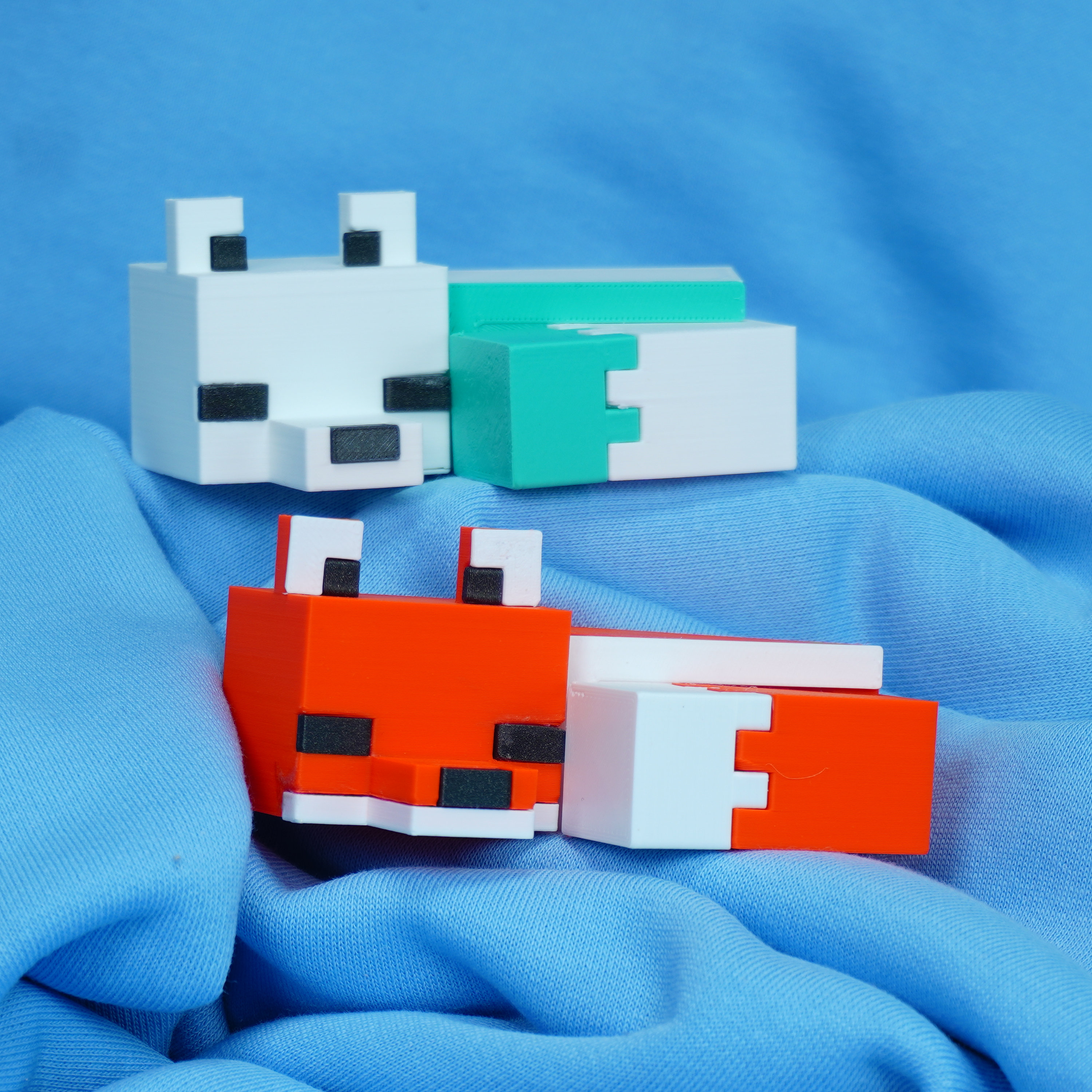 Minecraft Fox Sleeping 3D Printed | Arctic Fox 3D Print | 3D