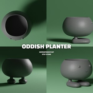 Oddish Planter Pokemon 3D STL File Pack | Pokemon Files For 3D Printers | 3D Print Oddish Model | 3D Printed Planter | STL File for 3D Print image 3
