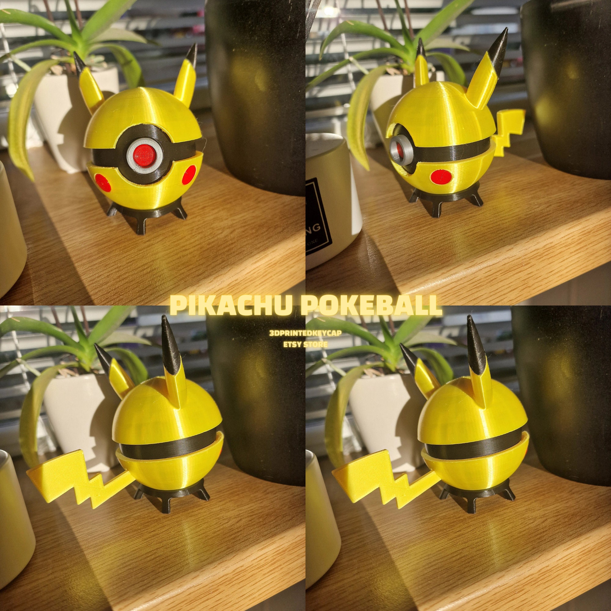 Pikachu Pokeball 3D Printed Pokemon Themed Pokeball 3D Print - Etsy ...