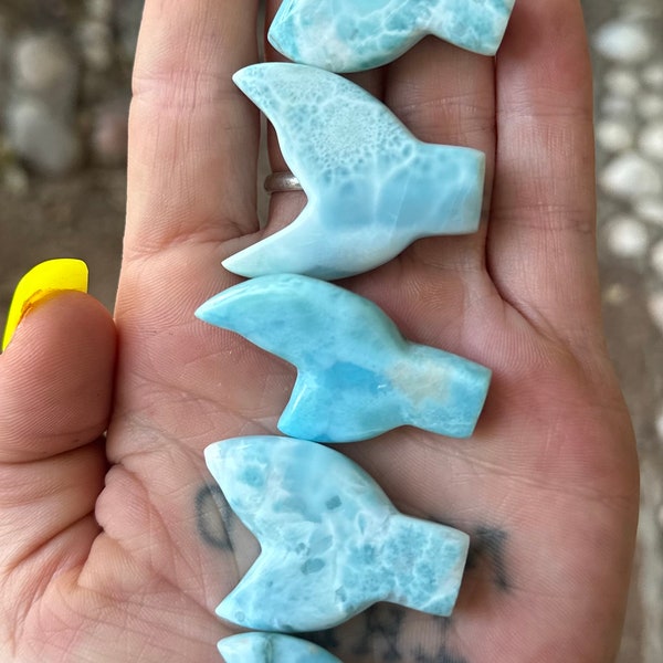 Beautiful Larimar/ blue pectolite mermaid tails!