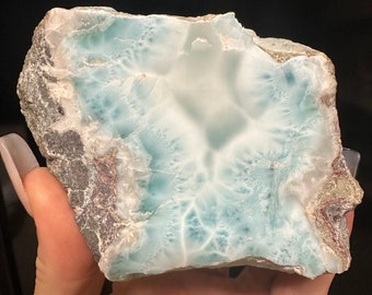 Spectacular Larimar Geode 416grams