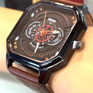 Vintage Analog Square Leather Fashion Watch