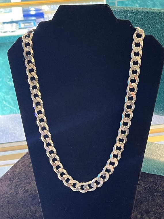 Solid 26' Large 925 Silver Cuban Link Necklace - image 17