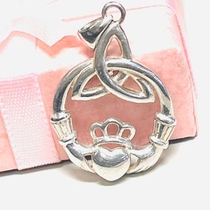 Sterling Silver Irish Trinity Knot Celtic Claddagh Charm