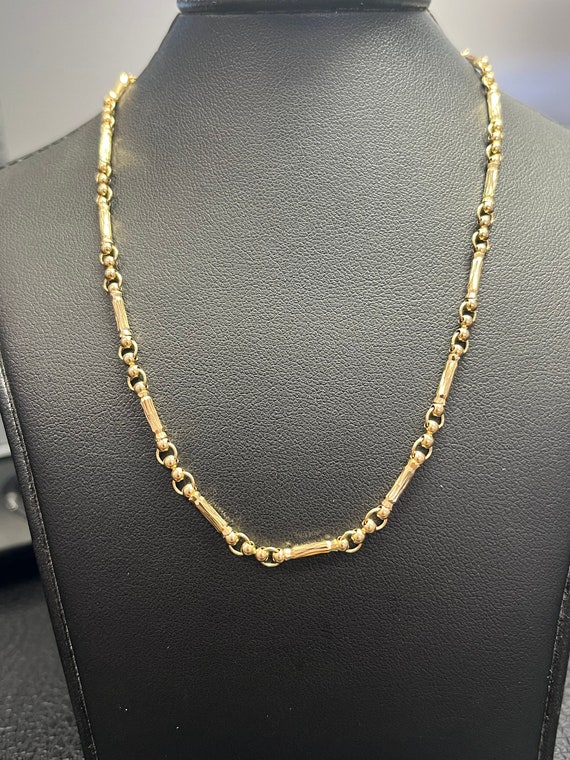 14k Vintage Diamond Cut Gold Fancy Chain