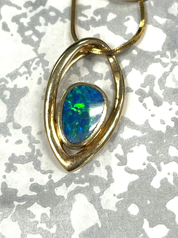 14k Yellow Gold Pendant with Stunning Multicolor … - image 8