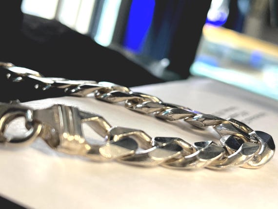 Solid 26' Large 925 Silver Cuban Link Necklace - image 7