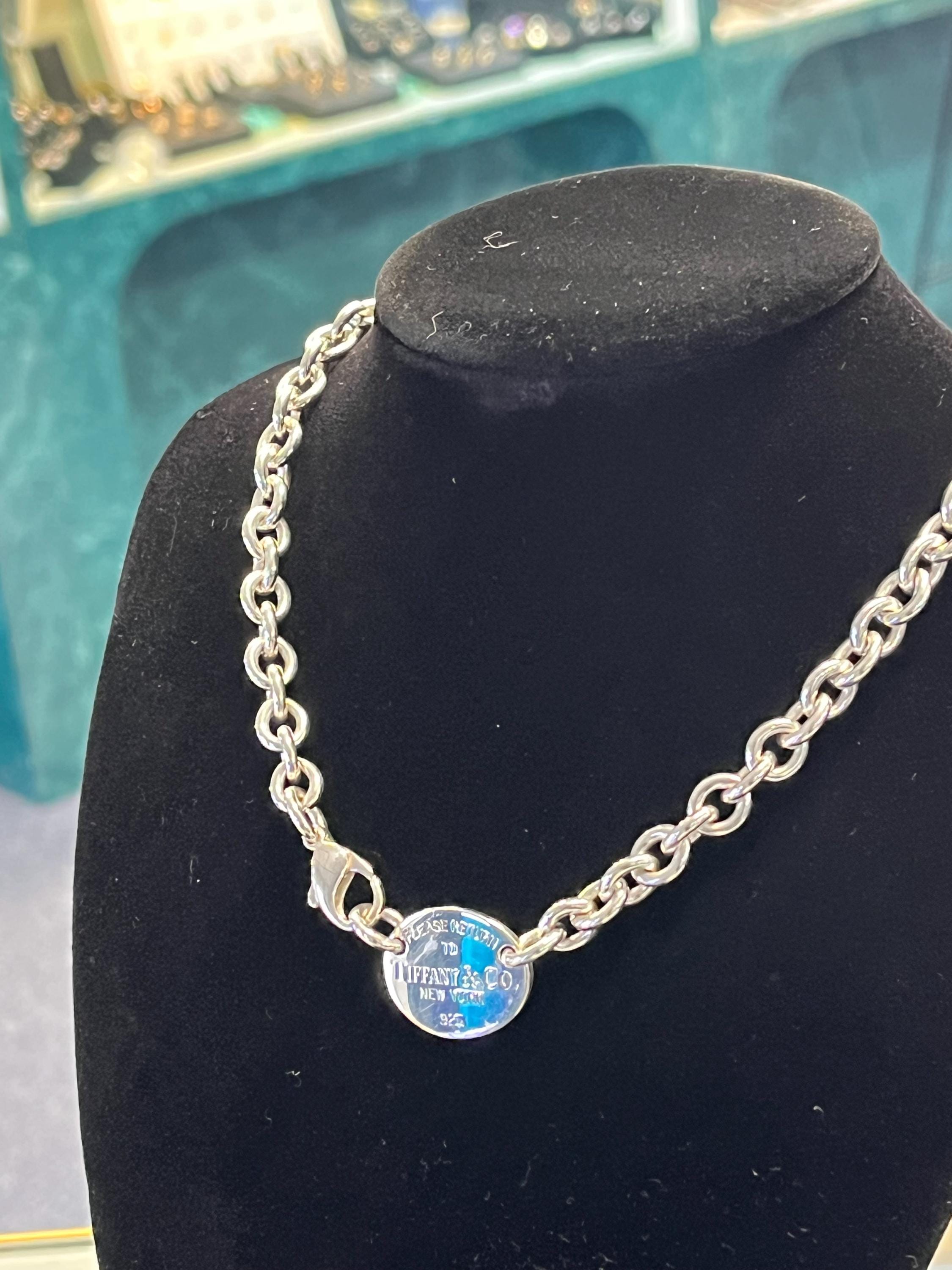 Vintage Tiffany & Co Return to Tiffany Oval Tag Choker - Etsy