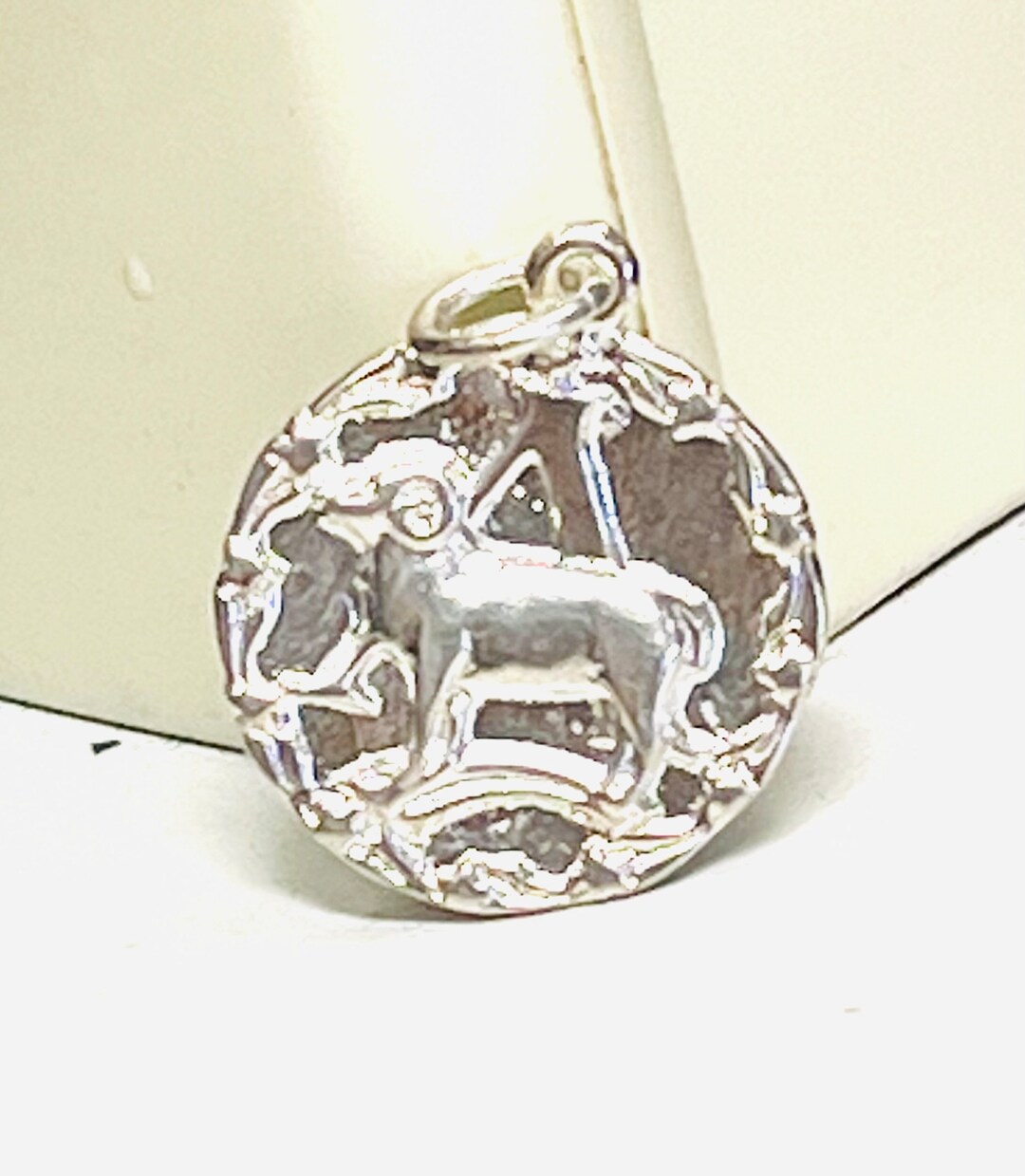 Sterling Silver Rare Vintage Polished Aries Zodiac Round Charm - Etsy