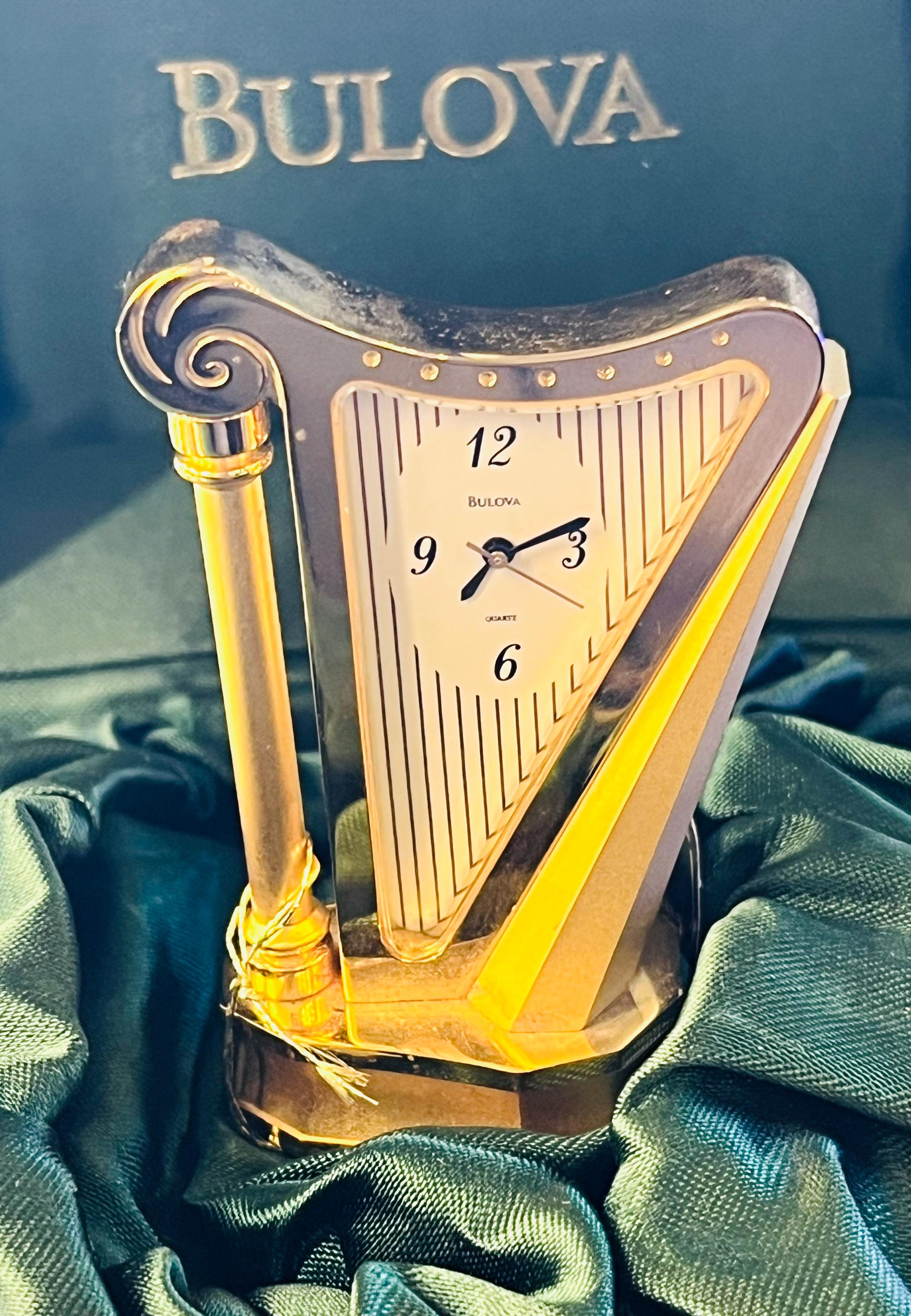 Bulova Miniature Harp Clock - Etsy