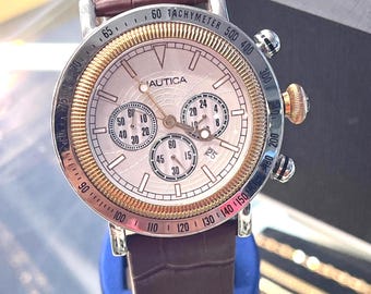 Men's Nautica Two Tone N15006G Spettacolare Chronograph Watch