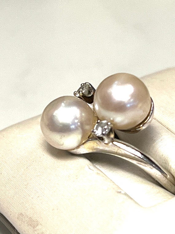 Special 199.00 14k White Gold 7mm Pearl and Diamo… - image 2