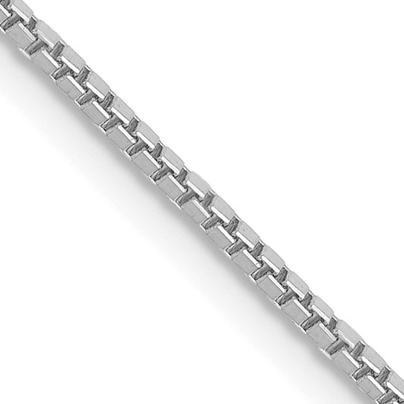 1mm 14k White Gold 20" Box Style Chain - image 1