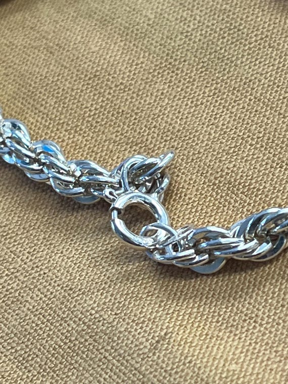 Solid Sterling Silver 24' Rope Chain Necklace - image 9