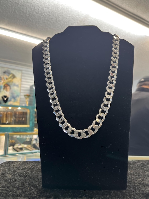 Solid 26' Large 925 Silver Cuban Link Necklace - image 14