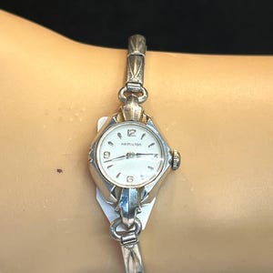 Vintage 10K Vit RGF Damklocka Hamilton Stretchband