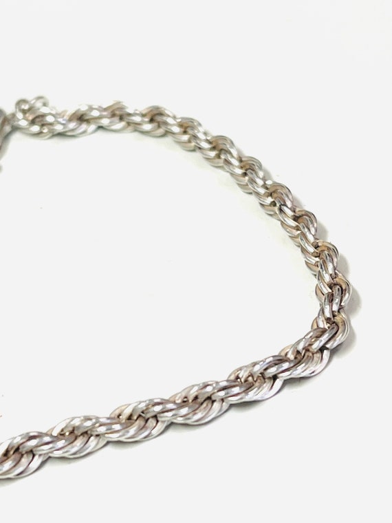 Sterling Silver 3mm Rope Chain Bracelet - image 4