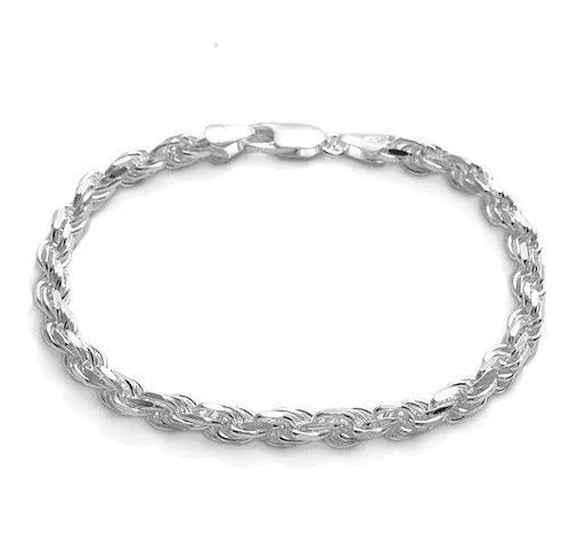Sterling Silver 3mm Rope Chain Bracelet - image 1