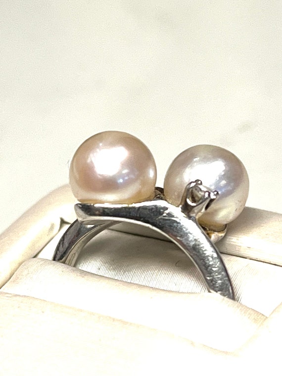 Special 199.00 14k White Gold 7mm Pearl and Diamo… - image 3