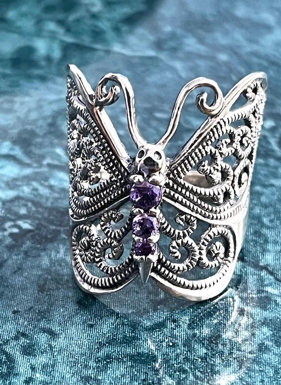 Sterling Silver Filigree Butterfly Ring | BUTTERFLY KINGDOM